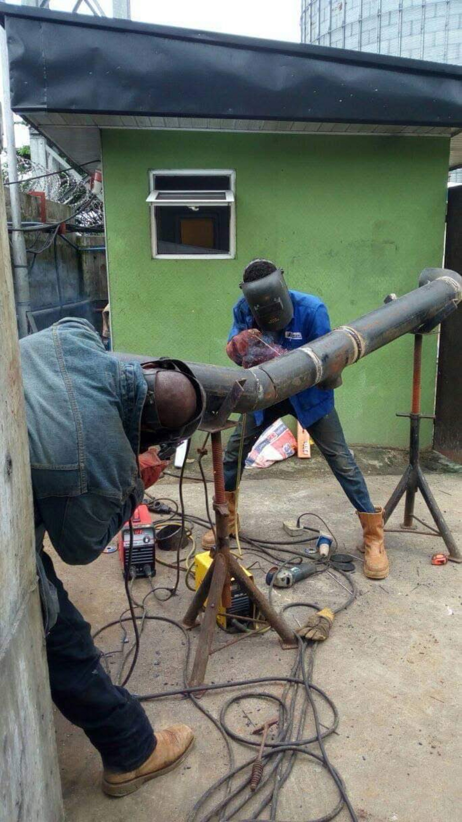 Outdoor pipe fabrication